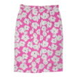 Womens Pencil Skirt Pink Knee Length Floral L Fashion