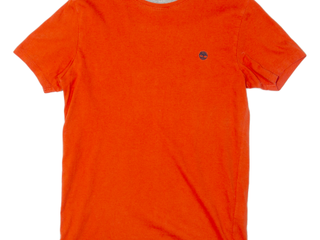 TIMBERLAND Slim Fit Mens T-Shirt Orange S on Sale