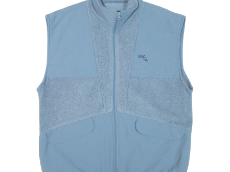 SNC Mens Fleece Gilet Blue L For Cheap