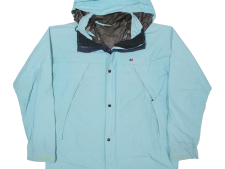 BERGHAUS Womens Rain Jacket Blue Hooded M Cheap