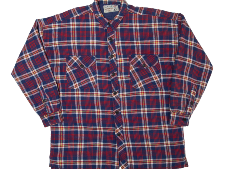 WESTERN TRAIL BY SOUTHWEST CASTLE Lined Mens Lumberjack Shirt Red 90s Check L on Sale