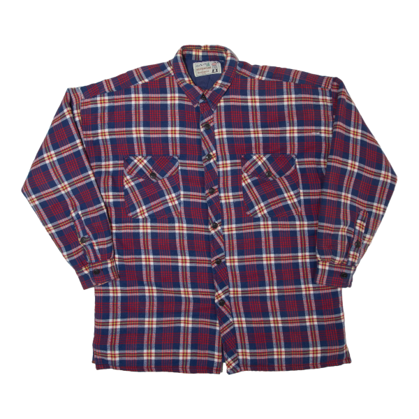 WESTERN TRAIL BY SOUTHWEST CASTLE Lined Mens Lumberjack Shirt Red 90s Check L on Sale