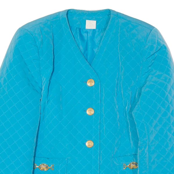 Shirley Womens Quilted Jacket Blue M For Sale