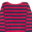 TOMMY HILFIGER Womens Patterned Jumper Red Striped Crew Neck Tight Knit L Online Hot Sale