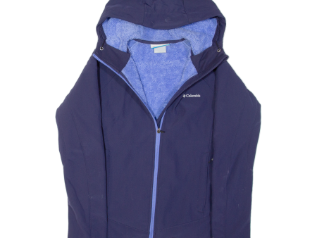 COLUMBIA Fleece Lined Womens Jacket Blue Hooded S Supply