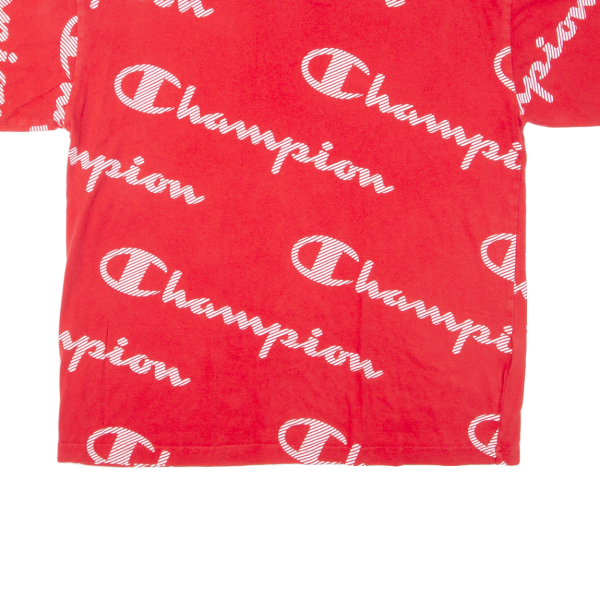 CHAMPION All Over Logo Mens T-Shirt Red M For Sale