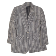 Womens Blazer Jacket Grey Striped M For Cheap