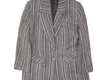 Womens Blazer Jacket Grey Striped M For Cheap