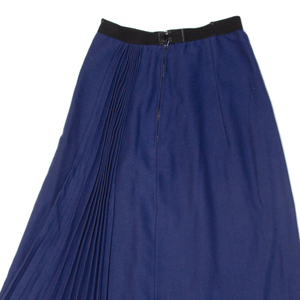 Semi Pleated Womens A-Line Skirt Blue Midi M Fashion