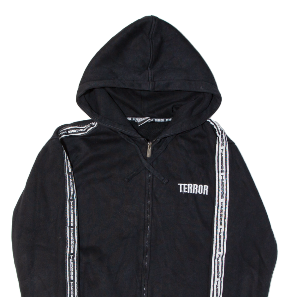 TERROR Mens Black Hoodie Full Zip S Cheap