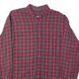 TIMBERLAND Mens Shirt Red 90s Plaid Long Sleeve M Supply