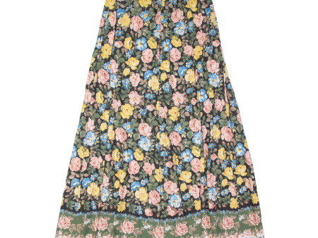 Womens A-Line Skirt Black Long Floral M Online