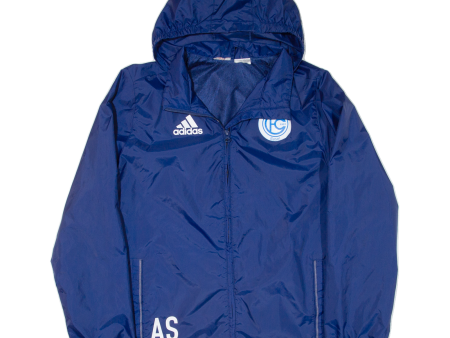 ADIDAS Boys Rain Jacket Blue Hooded L For Discount