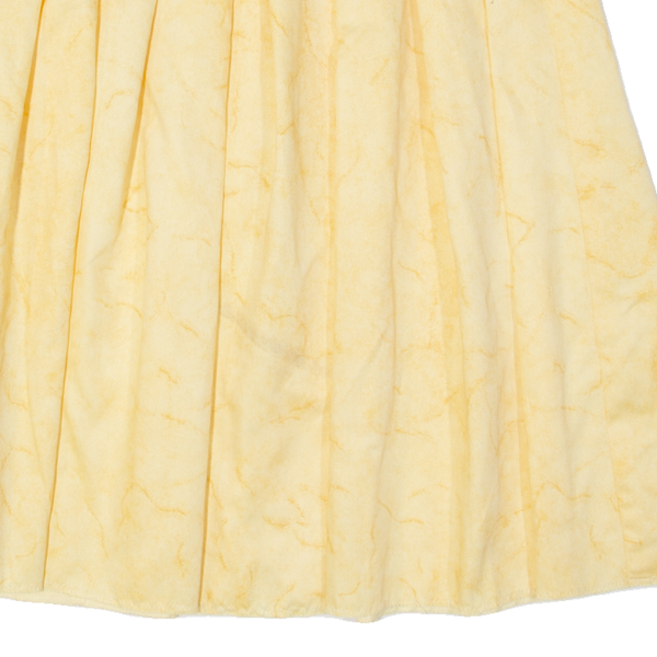 Pleated Womens A-Line Skirt Yellow Knee Length M Sale