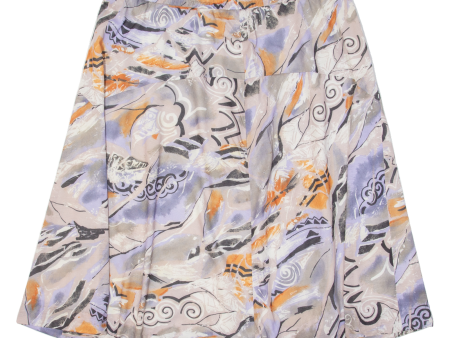 BERNHI-MODE Womens Skater Skirt Grey Knee Length Crazy Pattern XL Online now