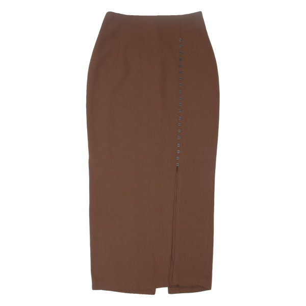 NAZLIM ETEK Womens Straight Skirt Brown Long S Fashion