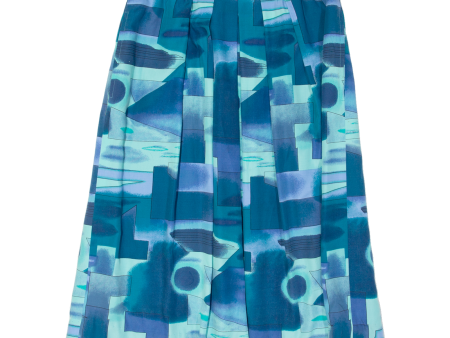 WAY OF LIFE Womens Pleated Skirt Blue Midi Geometric M Online