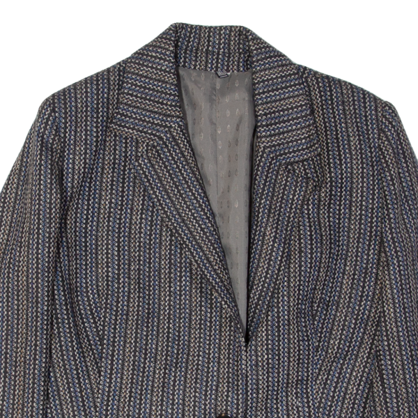 Womens Blazer Jacket Grey Striped S Fashion