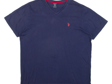 US POLO ASSN. Mens T-Shirt Blue V-Neck L For Sale