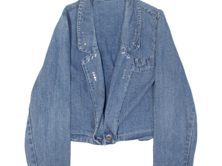 Western Inspired Womens Denim Jacket Blue M Hot on Sale