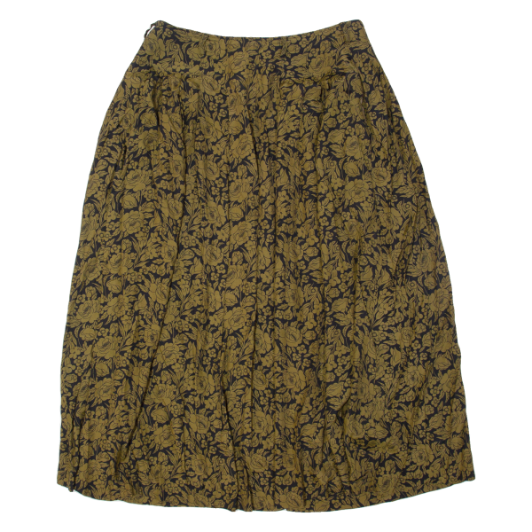 GOSSI Womens A-Line Skirt Gold Midi Viscose 90s Floral M For Sale