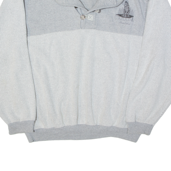 CITYSCAPE Mens Sweatshirt Grey Button Neck L For Discount