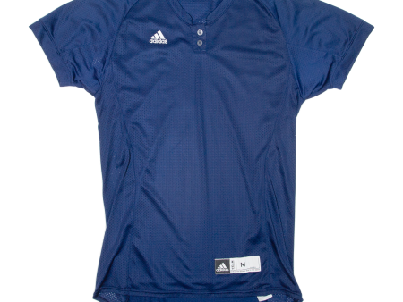 ADIDAS Mens Jersey Blue Button Neck M Online Hot Sale