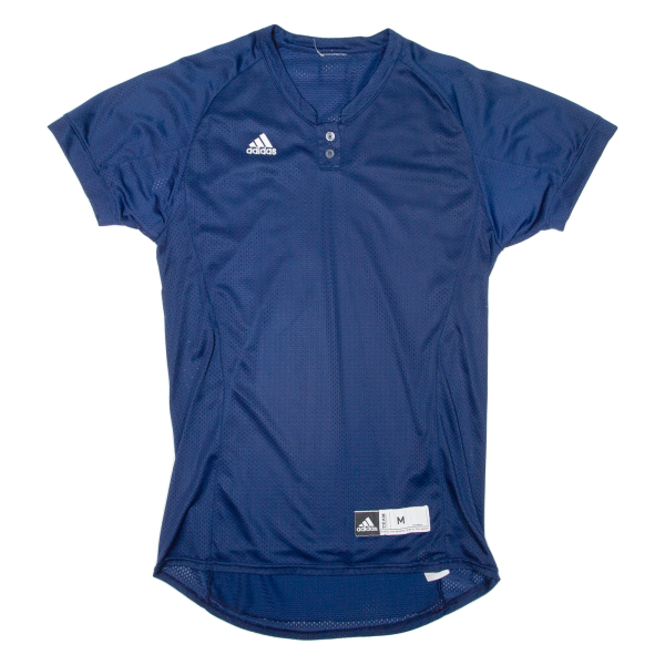 ADIDAS Mens Jersey Blue Button Neck M Online Hot Sale