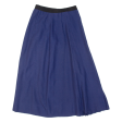 Semi Pleated Womens A-Line Skirt Blue Midi M Fashion