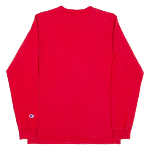 CHAMPION Mens T-Shirt Red Long Sleeve M Hot on Sale