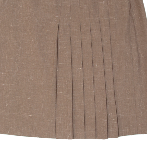 ATELIER GOLDNER SCHNITT Semi Pleated Womens A-Line Skirt Brown 90s L Supply