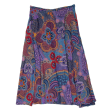 Asymmetrical Womens A-Line Skirt Blue Midi Floral M For Discount