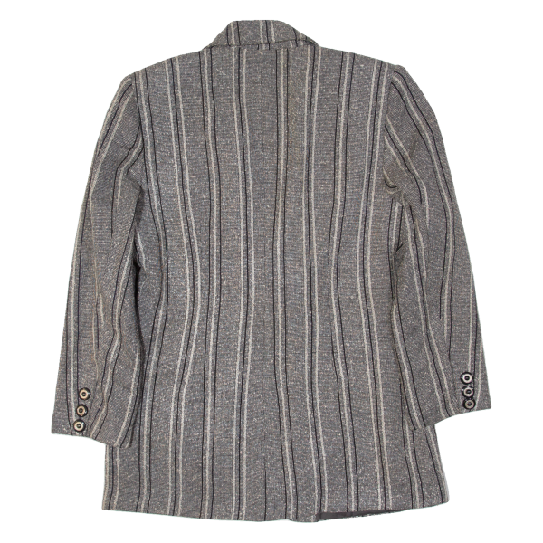 Womens Blazer Jacket Grey Striped M For Cheap