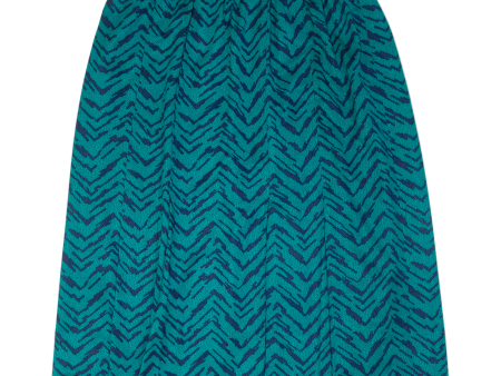 Womens A-Line Skirt Green Midi Crazy Pattern L Supply