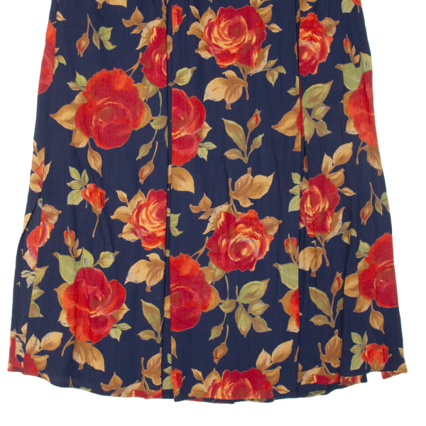 CHIKI Womens A-Line Skirt Blue Long Viscose Floral L Supply