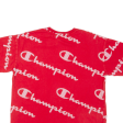 CHAMPION All Over Logo Mens T-Shirt Red M For Sale