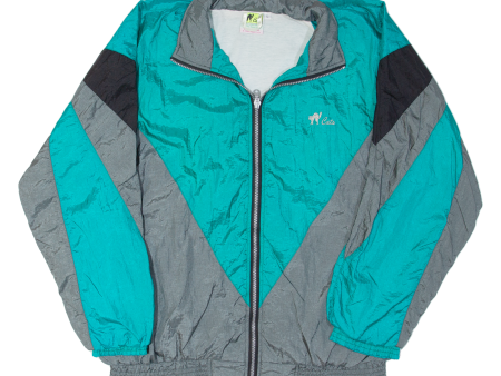 CATS Mens Shell Jacket Blue Nylon 90s Colourblock L For Sale