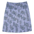 Womens Pleated Skirt Blue Knee Length Floral XL Discount