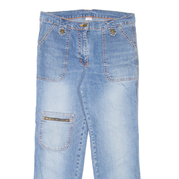 MYC Girls Jeans Blue Regular Straight Stone Wash W30 L25 Hot on Sale