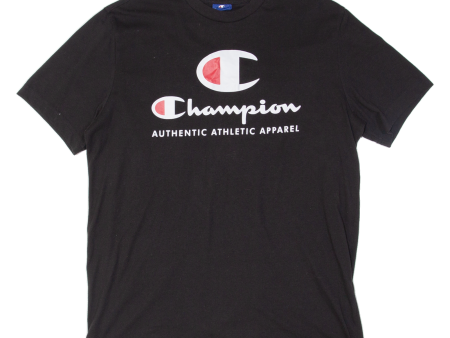 CHAMPION Mens T-Shirt Black L on Sale