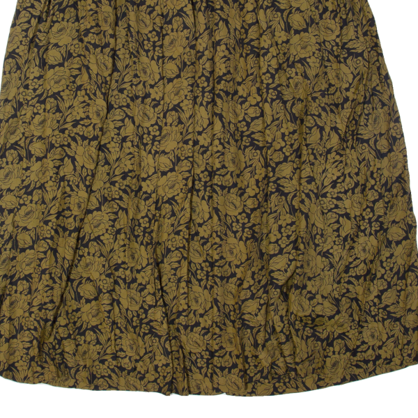 GOSSI Womens A-Line Skirt Gold Midi Viscose 90s Floral M For Sale