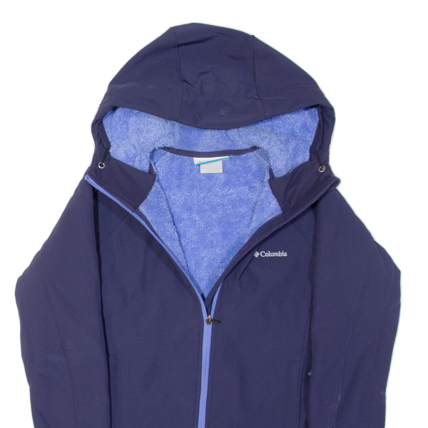 COLUMBIA Fleece Lined Womens Jacket Blue Hooded S Supply