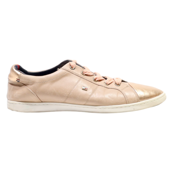 TOMMY HILFIGER Sneaker Trainers Beige Leather Womens UK 6 Supply