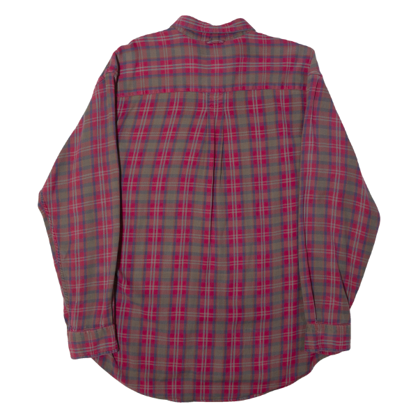 TIMBERLAND Mens Shirt Red 90s Plaid Long Sleeve M Supply