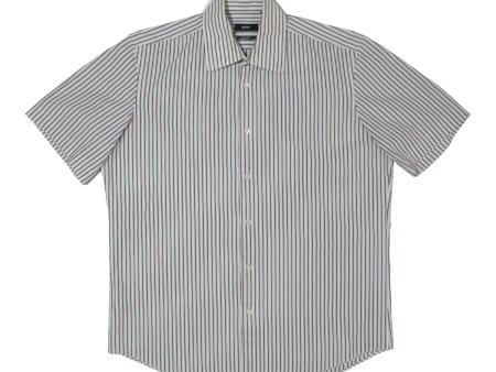 HUGO BOSS Cinzio Mens Shirt White Striped M Supply