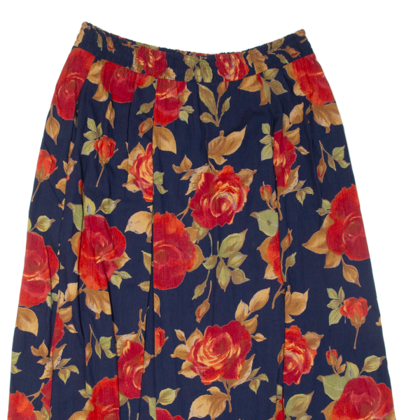 CHIKI Womens A-Line Skirt Blue Long Viscose Floral L Supply