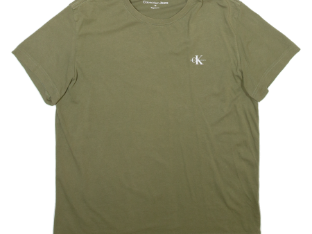 CALVIN KLEIN JEANS Mens T-Shirt Green M For Discount