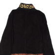 Western Inspired Womens Blazer Jacket Black Faux Suede Fair Isle S Online Sale