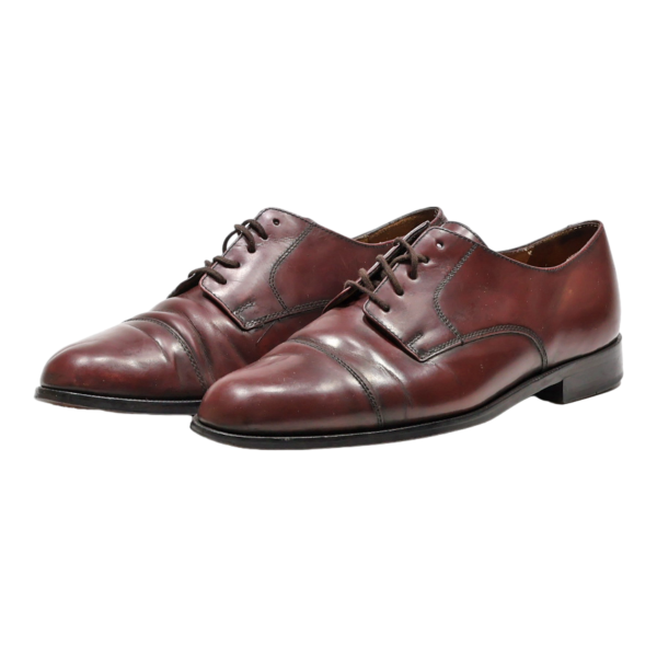 COLE HAAN Derby Shoes Maroon Leather Mens UK 9 on Sale