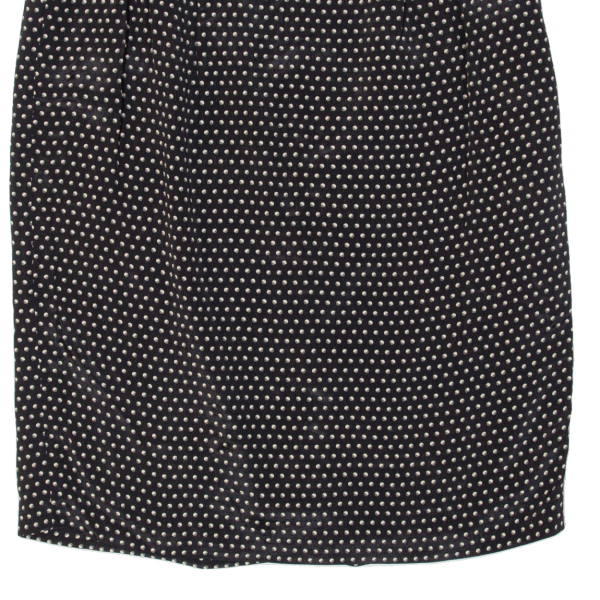 Womens Pencil Skirt Black Knee Length Silk Polka Dot L Online now